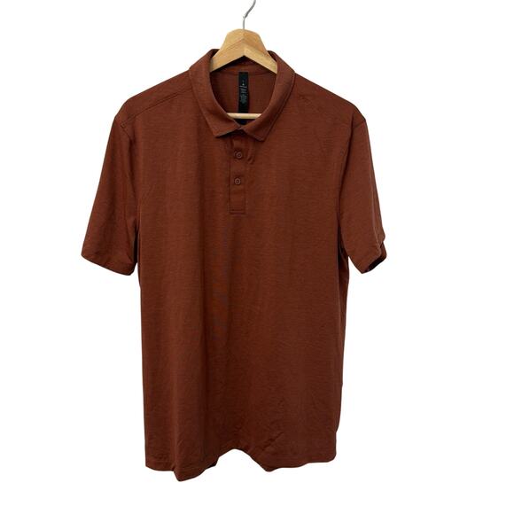 Lululemon Shirt Mens Large Evolution Polo Ancient Copper Performance Stretch - Picture 1 of 7